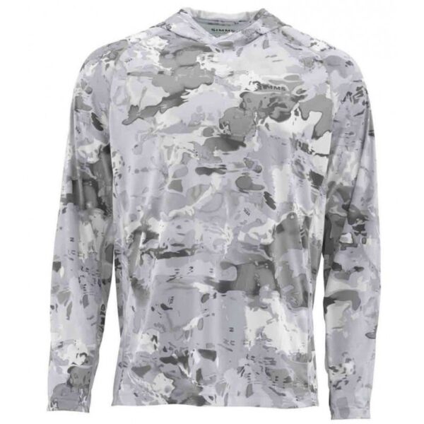 Camiseta Simms Solarflex Hoody Cloud Camo Grey