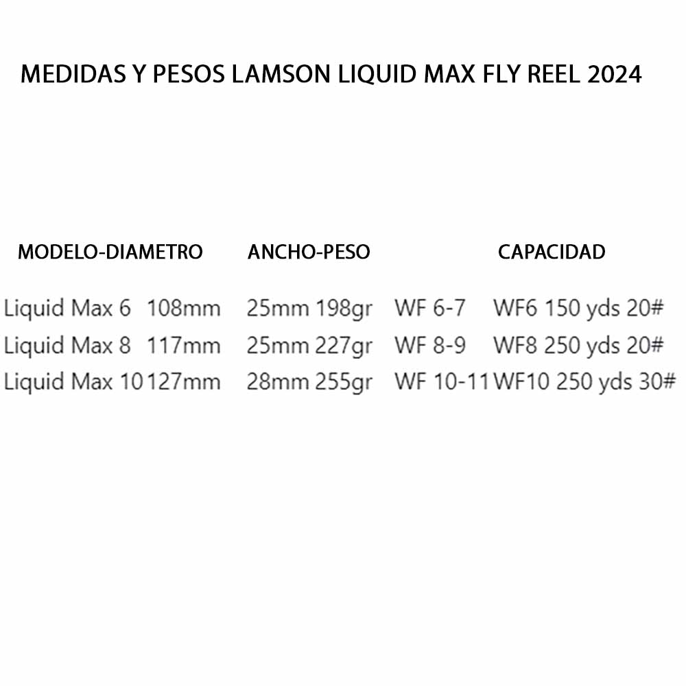 CARRETE LAMSON LIQUID MAX FLY REEL 2024